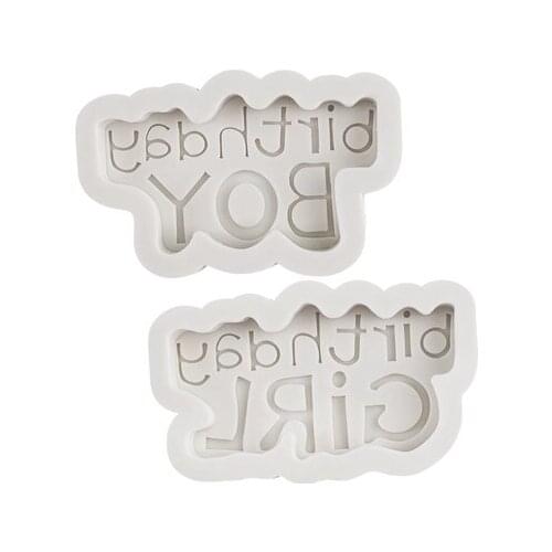 Fondant Cake Decoration Mold Birthday Boy Birthday Girl Chocolate Fondant Cake Mold Baking Cookies Dessert resin Clay Mould