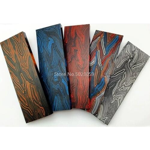 G10 Micarta Template Board Sheet Black/Red/Orange/Blue Damascus Canvas Material for DIY Knife Handle Craft Supplies -1Piece