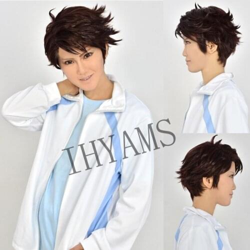 Haikyuu!! Volleyball Oikawa Tooru Short Brown Shaggy Layered Cosplay Wig Synthetic Hair