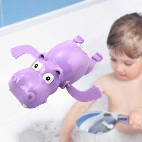 Bath Toys Hippo Baby Shower Baby Wind Up Swim Play Toy Swimming Pool Baby Play In Water (Random Color)