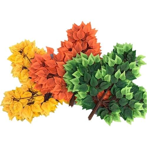 12Pcs Artificial Plants Ginkgo Branch Leaves Silk Cloth Simulation Plant Decor Home Office Wedding Decoration Birch Tree Leaf