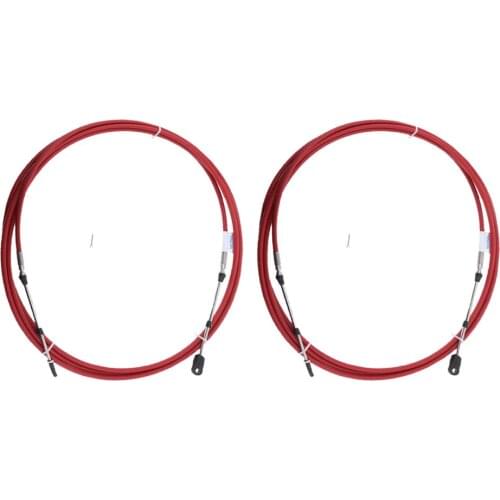 2Pcs Universal 11Ft Dual Throttle Cable Shift Control Boat Motor Cable for Yamaha Outboard Boat Motor Motorcycle Cable Parts Red