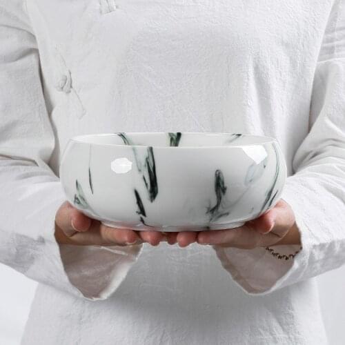 Hand-Painted Ink Ceramic Container Kung Fu Tea Utensils Tea Residue Barrel Tea Cup Washing Bowl Tea Basin Cup Wash Tea Pitcher