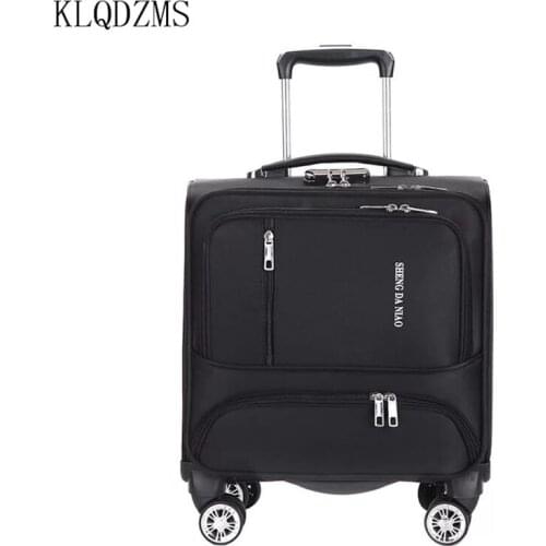 KLQDZMS 18 Inch waterproof Oxford Rolling Luggage Spinner Men And Women Business Wheels Cabin Trolley Luggage