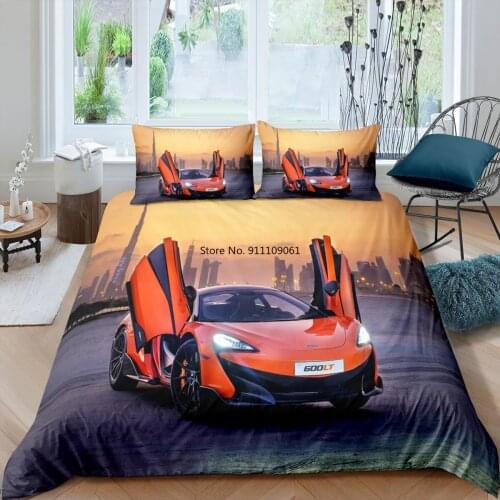 Boy Childrens Gifts Bedding Set 2/3pcs 3D Racing Car Print Duvet Cover Sets Quilt Cover Pillowcase Single Queen Twin King Size