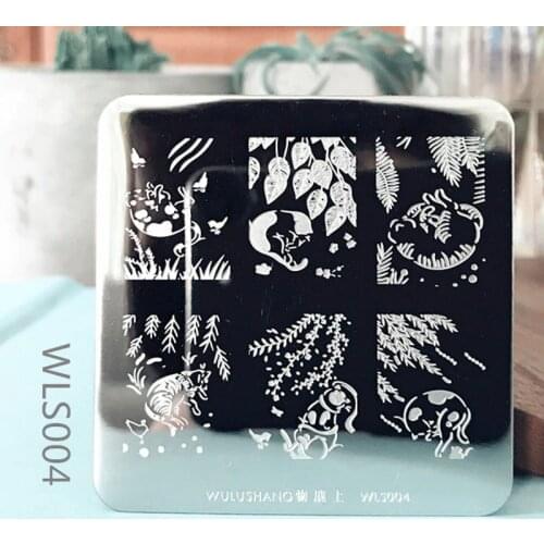 6*6cm Square Nail Stamping Plates Sky Lace Flower Animal Pattern Nail Art Stamp Stamping Template Image Plate Stencils