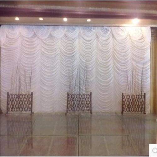 2017 Top-sale white 20ft*10ft water falls wedding backdrops ,wedding stage drapes white color event decoration