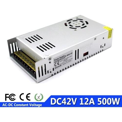 Best Quality Regulated 42V 12A 500W Switching Power Supply Driver Transformer 110V 220V AC To DC42V SMPS for CNC Machine DIY LED