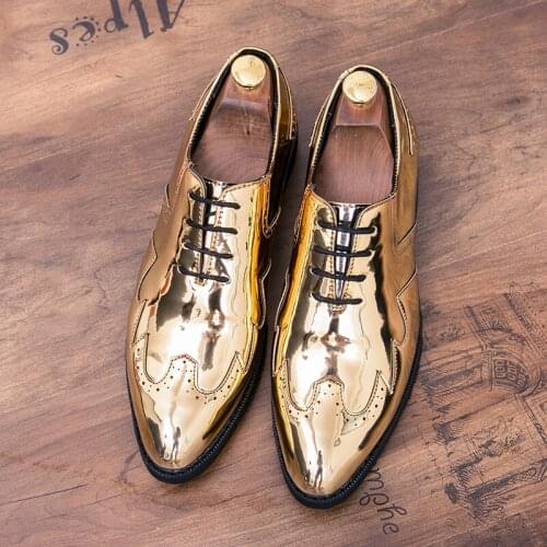 2019 spring and autumn brand mens shoes fashion trend outdoor lace-up pointed bullock shoes non-slip waterproof wear-resistant