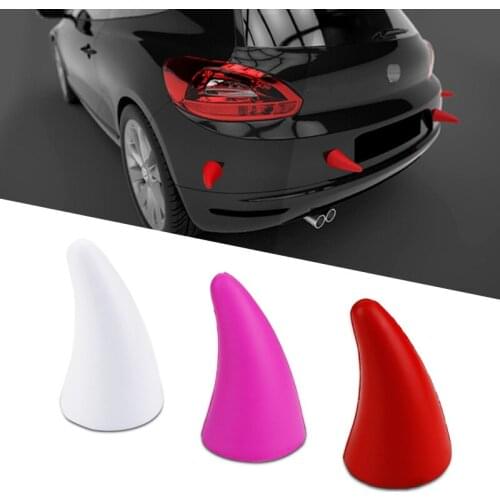 Noizzy 3D Devil Horns Auto Exterior Decoration Fun Car Sticker Creative Gift Roof Hood Emblem Front Vehicle Pink Red Car Styling