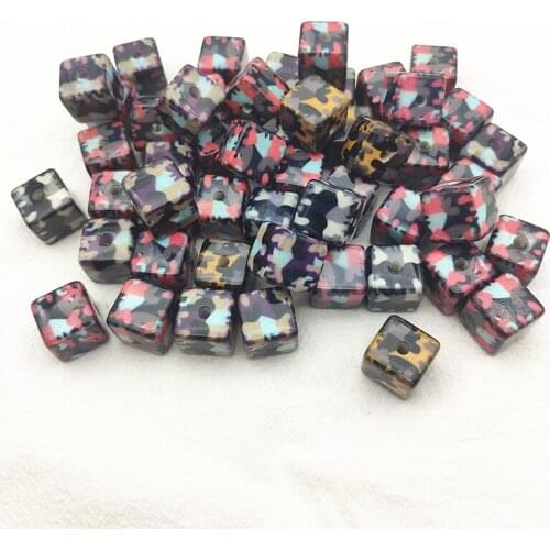 New arrival! Mix color 16mm 50pcs Acrylic Six-sided cube beads for earrings,Earring parts,jewelry findings