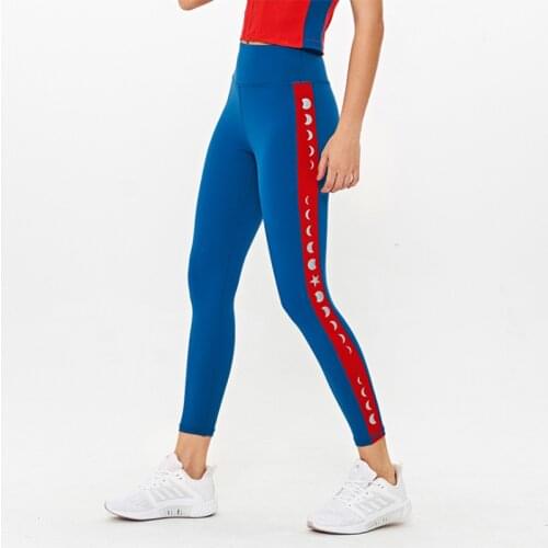 New sports fitness printed design high waist honey peach buttock yoga pants speed dry sports pants buttock lift tight women