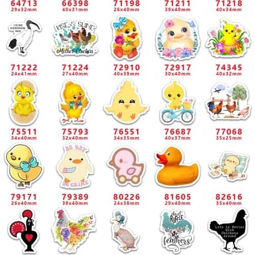 DIY Craft Supplies Sewing Accessories Cartoon Chicken And Duck Printed Planar Resins Mold 30 Pieces. PR-64713