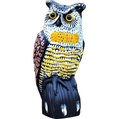 Realistic Owl Decoy Bird Scarer Pest Control Crow Scarecrow Decoy Scarer Lifelike Garden Yard Bird Repeller