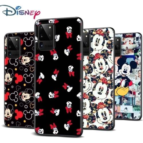 Disney Luxury Mickey Minne Silicone Cover for Samsung Galaxy S21 S20 FE Ultra Lite S10 5G S10E S9 S8 Plus Black Soft Phone Case