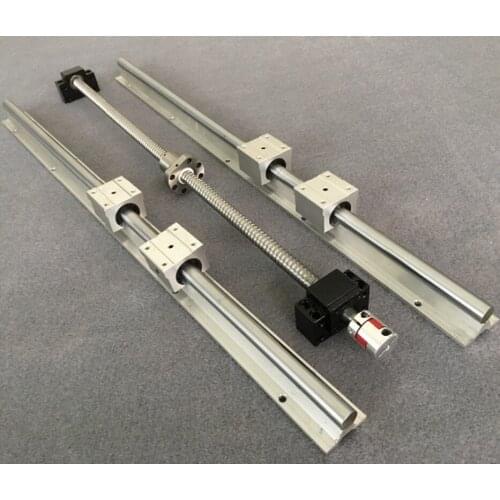 Ball screw SFU1605 & 2Pcs linear guide SBR16 L any length +4 pcs SBR16UU & BK12 and BK12 & coupler 8 *10 4.6