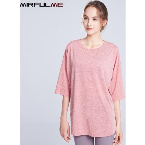 Loose Yoga Shirt Women Solid O-Neck Sport T Shirt Female Fitness Running Short Sleeve T-shirt Quick Dry Sportwear Gym Top Blouse