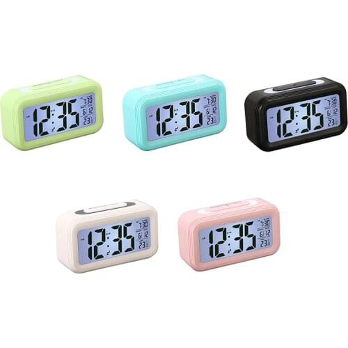 LED Electronic Backlight Table Clocks Kitchen Desktop Clock Clock Backlight Snooze Mute Calendar Bedroom Desktop Digital Alarm