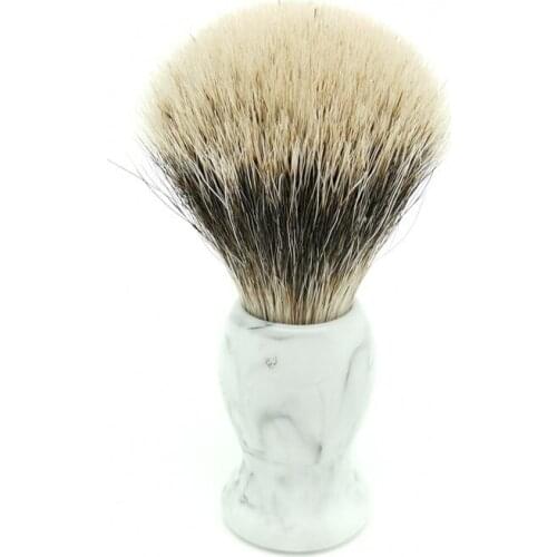 TEYO Shaving Brush of Two Band Silvertip Finest Badger Hair Pefect for Wet Shave Cream Razor Beard Tools