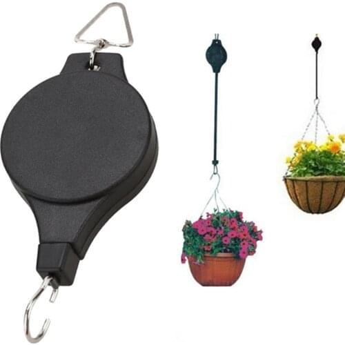 Retractable Plant Pulley Adjustable Hanging Flower Basket Hook Hanger For Garden Baskets Pots Birds Feeder Pulley Pull Down