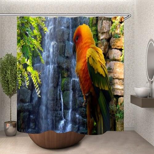 Parrot shower curtain waterproof curtain shower drop shipping polyester curtain bathroom
