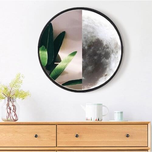 1pcs LED Bathroom Mirror Makeup Wall-Mounted Vanity Shaving Mirror Light Moon-Shaped Night Lamp For Home Decorative Supplies
