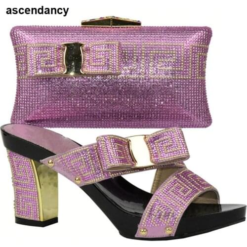 Pink High Quality 2017 Shoes and Bag Set African Sets Italian Shoes with Matching Bags New Arrival Women Shoe and Bag To Match