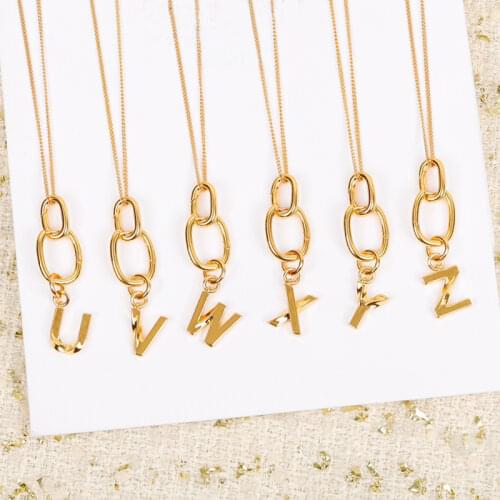 New pure 925 sterling silver pop brand top quality gold 26 letter pendant necklace round earrings banquet party luxury jewelry
