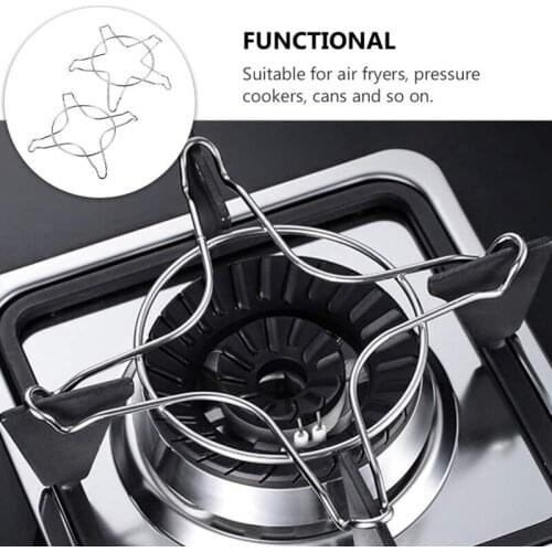 1 Set of 2 Stainless Steel Gas Stove Racks Multifunctional Steaming Rack Milk Pot Support Rack Gas Stove Holder