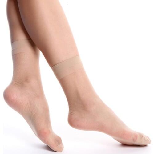 10 Pairs High Quality Spring Summer Women Silk Socks Ultra Thin Socks Transparent Female Skin Polyester Elastic Short Socks 2