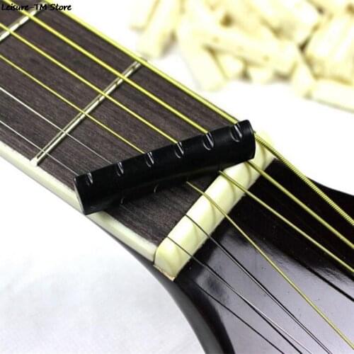 2Pcs/lot Buffalo Bone Ivory Upper Guitar Bridge Nut Saddle For 6 String Acoustic Guitar Music Instrument Replacement Spare Part
