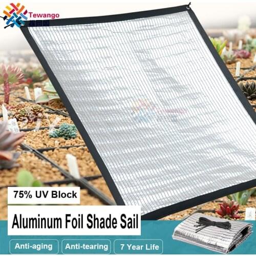 2020 Silver White Reflective Aluminum Foil Sunshade Net Roof Sunshine Room Cooling Awnings Garden Succulent Plants Shading Nets