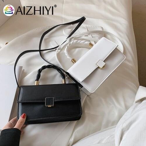 2021 Pleated Female Handbag Vintage PU Leather Pure Color Shoulder Messenger Bag Casual Women Flap Handbags Women