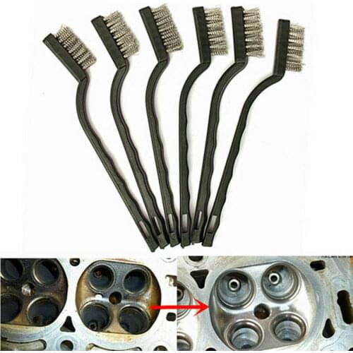3/6Pcs Optional Steel Brush Set Small Cleaning Brushes Wire Rust Sparks Wheels Scrub 180mm Long