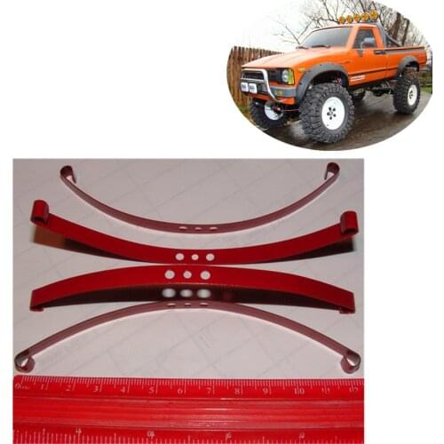4x Red Edition Super Soft Flex Leaf Springs Fit For 1/10 Scale Rc Toys Car Tamiya F-350 Hilux And RC4WD Trail Finder