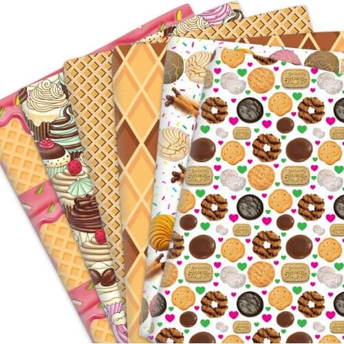 50*145cm Cookies Cake 100% Pure Cotton Or Polyester Cotton Material Patchwork Sewing Quilting Fabrics Quilt Needlework DIY Cloth