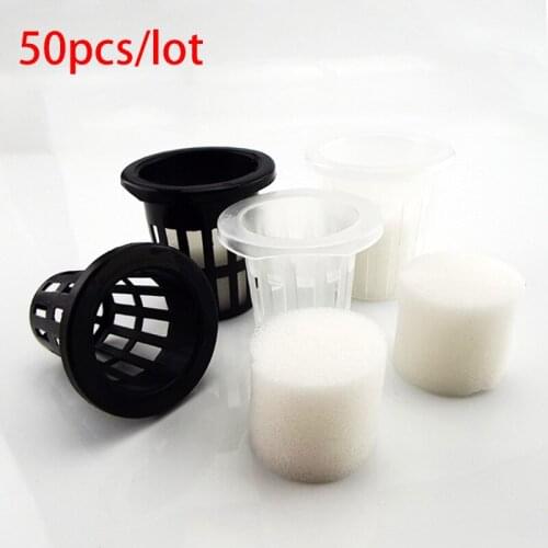 50Pcs Plant Nursery Mesh Cup pots Grow Pot sponge Netcolonization vegetable planter growing Basket holder Hydroponic Soilless