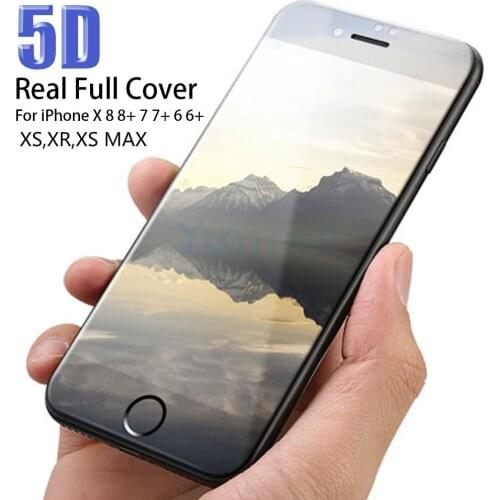 5D Curved Edge Full Cover Tempered Glass For iPhone 6 6s 7 8 Plus X XS XR 11 12 Pro Max Screen Protector Toughened Film 200pcs