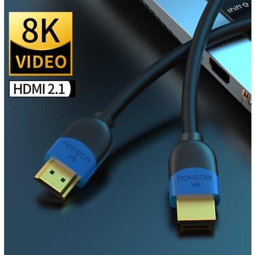 8K HDMI 2.1 Cable 48Gbps HDMI Video Cable Support 8K@60Hz 4K@120Hz 3D UHD HDR eARC, HDCP 2.2 For PS4/PS5 Sky Q Box LG OLED 4K TV