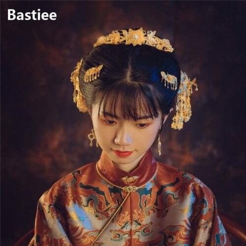 Bastiee 999 Sterling Silver Hair Fork Pearl Bride Wedding Banquet Hair Stick Accessories For Women Gold Plated Luxury Jewelry