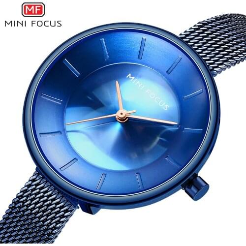Womens Watch MINI FOCUS Top Brand Luxury Women Fashion Casual All Steel Ultra-Thin Mesh Belt Quartz Clock Relogio Feminino+Box
