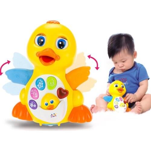Electric Pet Big Yellow Duck Toy Childrens Card Lights Flashing Rocking Music Early Education Toys Baby Safe And Fun Smart Toys