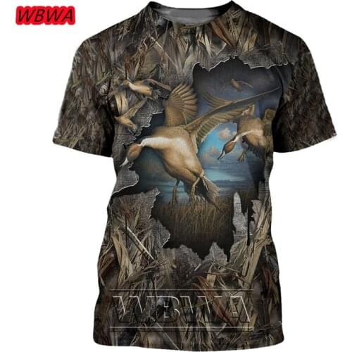 Camouflage Jungle Hunting Duck 3D Print T-Shirt Fashion Summer Casual Mens t shirt Funny Women Tee Streetwear Harajuku Clothing