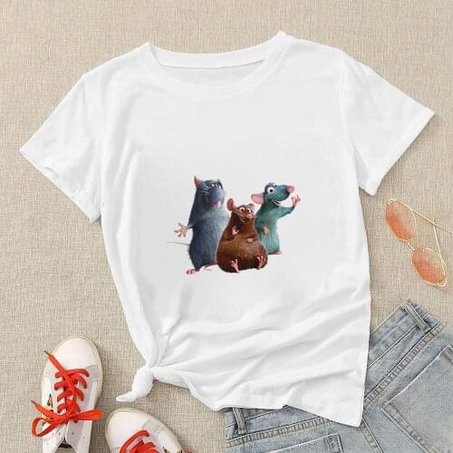 Ratatouille Disney T Shirt Women Fashion Streetwear Camiseta Mujer Summer Instagram Clothes Spain Urban Casual Tops Short Sleeve