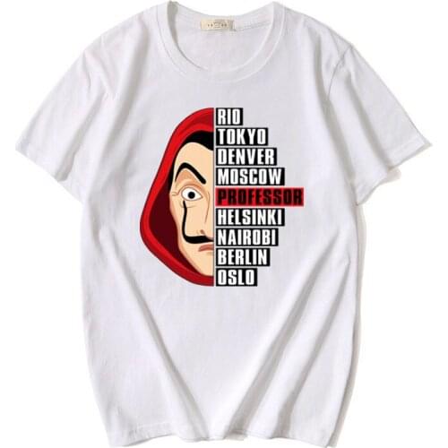 New Summer La Casa De Papel Printed Men and Women Lovers Cotton T Shirt Short Sleeve Casual Tops Tees Loose T-shirt Sportwear