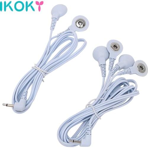 IKOKY 2 Head Buckle Line 1 Electro Stimulation Therapy Massager Accessories Sex Toys Electric Shock Wire Shock Conversion Line