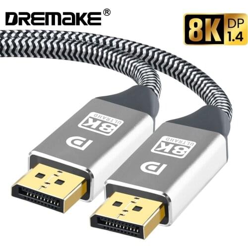 8K@60Hz DisplayPort Cable 1.4 DP to DP Cable 4K 144Hz 2K 165Hz HDCP HDR DisplayPort Converter for Monitor TV DP 1.4 1.2 Cable