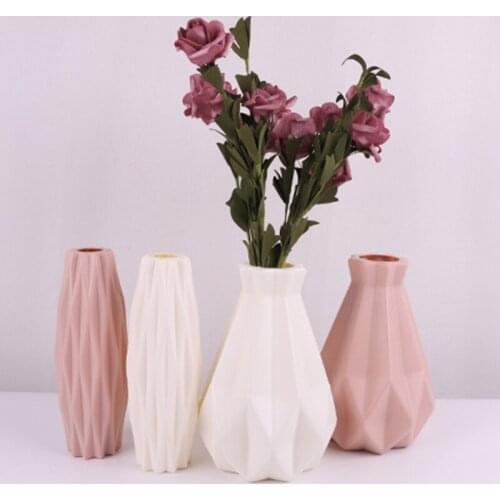 Simulation Ceramic Vase Origami Shape Vase Flower Arrangement Container Home Decoration Jarrones Decorativos Moderno