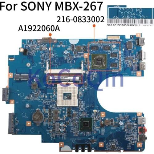 KoCoQin Laptop Motherboard For SONY Vaio SVE171 SVE1712C5E SVE1712L1EB MBX-267 Mainboard A1922060A S1204-2 HM75 216-0833002 1G