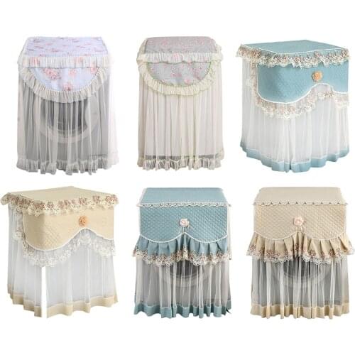 Lace Floral Washing Machine Dust Cover Protection Front And Durable Household Soft Lace Ruffle Proof Case Washing Machine Dust